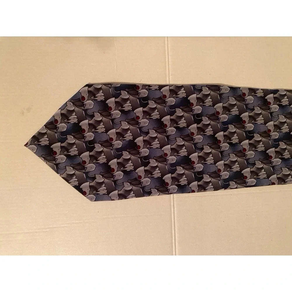 The Nature Conservancy Elephant Silk Tie Grey Blue Karen Bierce Preservation